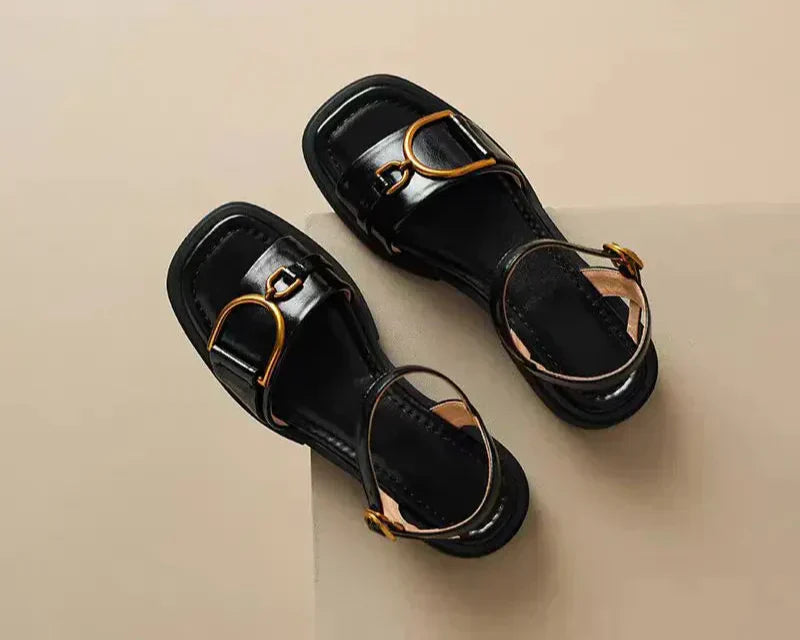Sandalen met gesp en vierkante neus voor dagelijks comfort
