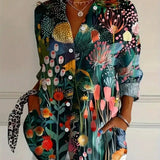Blouse met kleurrijke print en duurzame pasvorm