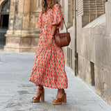 Scarlette | Boheemse jurk met V-hals en pofmouwen voor een vrije zomerlook