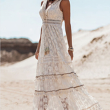 Guusje | Boho jurk met kanten details en luchtige pasvorm