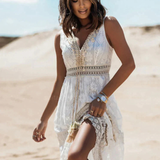 Guusje | Boho jurk met kanten details en luchtige pasvorm
