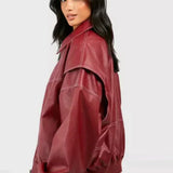 Elle | Leren bomberjack met stoere look en comfortabele pasvorm