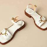 Sandalen met gesp en vierkante neus voor dagelijks comfort