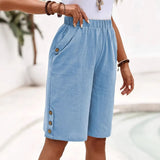 Anouk | Luchtige bermuda met knoopdetails