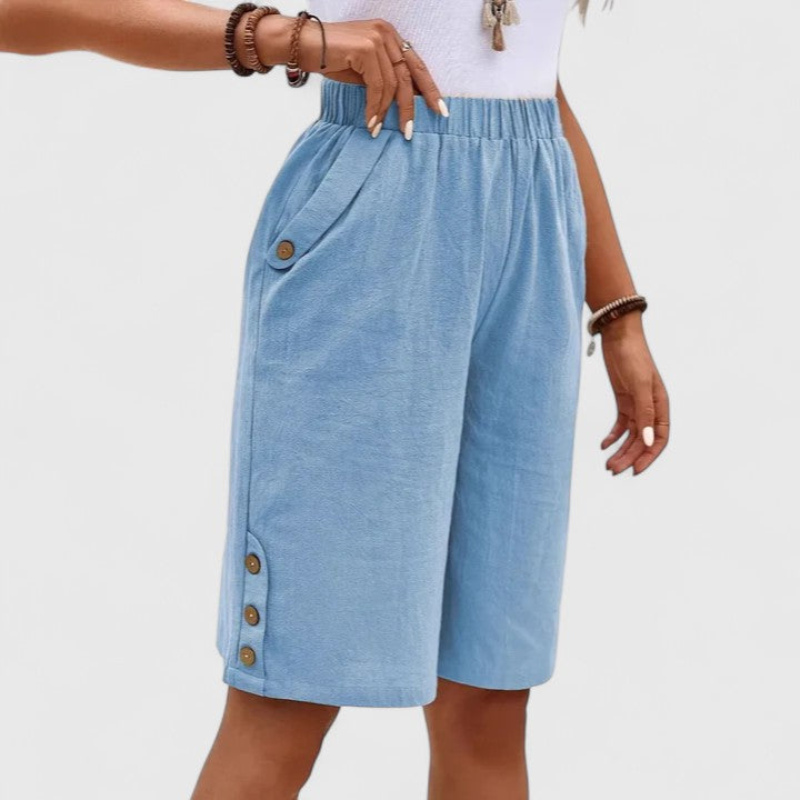 Shorts met hoge taille en comfortabele pasvorm voor elke dag