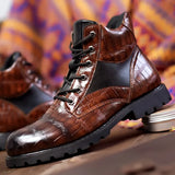 Laarzen met croco-reliëf en elegante hak voor stijlvolle looks