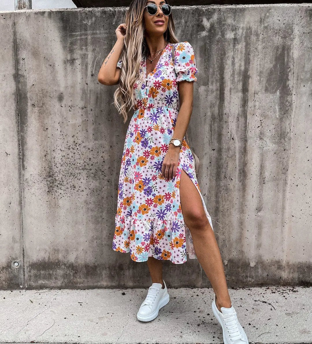 Lila | Zomerjurk met kleurrijk design en ademende stof