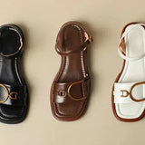 Sandalen met gesp en vierkante neus voor dagelijks comfort