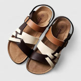 Orthopedische sandalen met anatomisch voetbed en suède afwerking