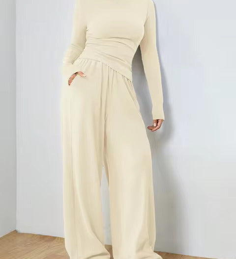Hattie | Set met fitted top en wijde broek voor elegante veelzijdigheid