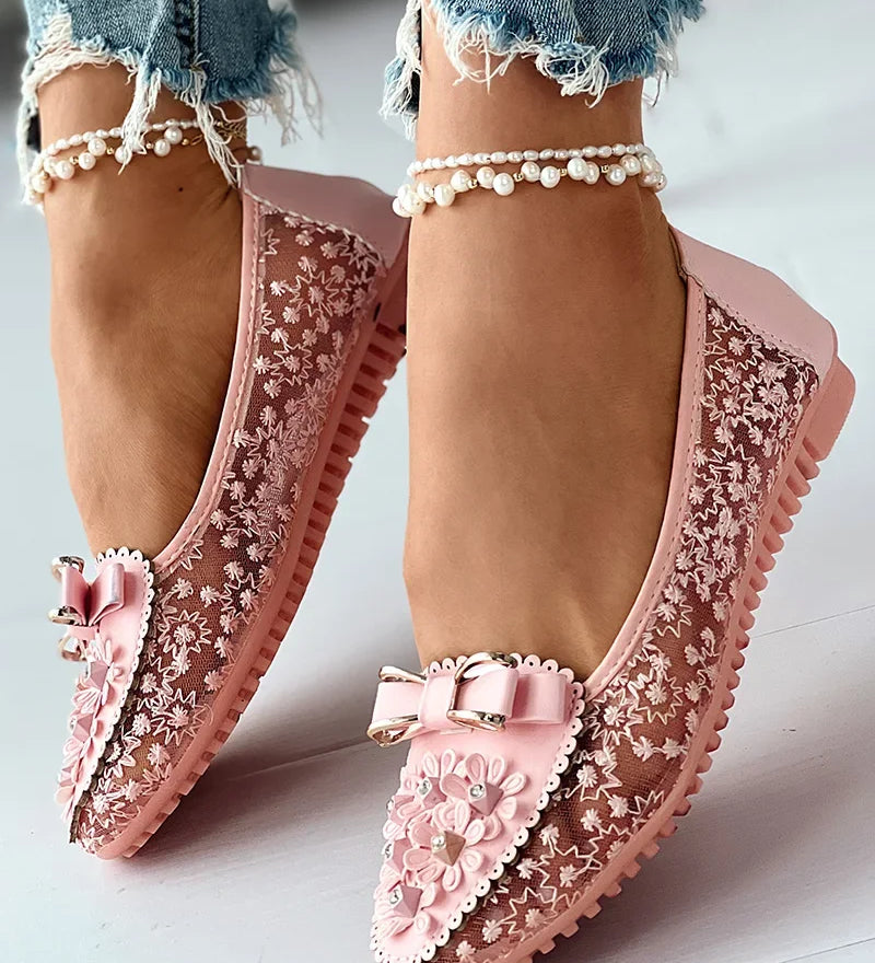 Orthopedische ballerina's met pijnverlichting en bloemdesign