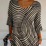 Gebreide top met abstract patroon en zachte knit blend