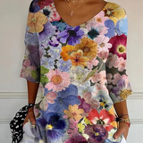 Gebreide top met bloemenprint voor dagelijks comfort