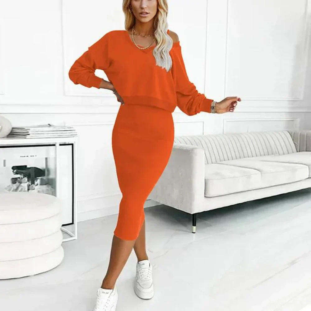 Malia | Jurk en Trui Set met gelaagde look voor dagelijks comfort