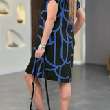 Maia | Midi jurk met korte mouwen en elegante pasvorm