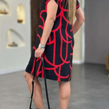 Maia | Midi jurk met korte mouwen en elegante pasvorm