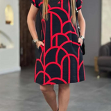 Maia | Midi jurk met korte mouwen en elegante pasvorm