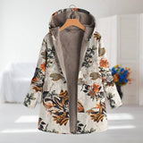 Winterjas met bloemenprint en warme voering