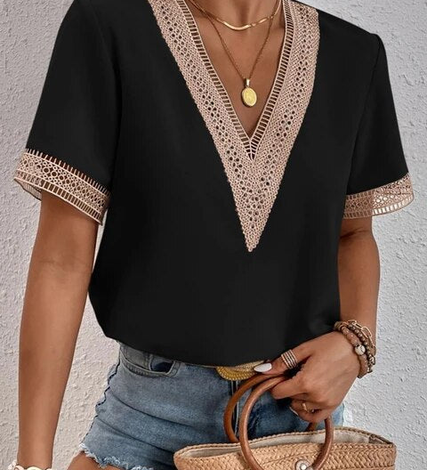Myrthe | Zomertop met V-hals voor elegante en luchtige dagen