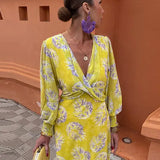 Ryleigh | Kleurrijke midi-jurk met verfijnde print en elegante pasvorm