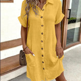 Polo jurk met oversized pasvorm en luchtige geweven stof