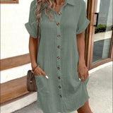 Polo jurk met oversized pasvorm en luchtige geweven stof