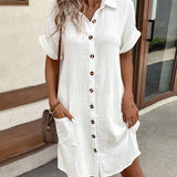 Polo jurk met oversized pasvorm en luchtige geweven stof