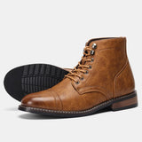 Derby Laarzen met Vintage Stijl en Modern Comfort