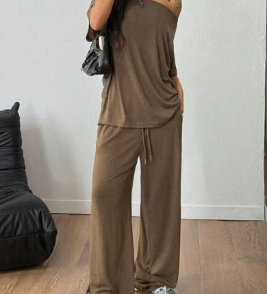 Off-shoulder set met elegante pasvorm voor casual chic