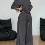 Off-shoulder set met elegante pasvorm voor casual chic