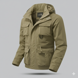 Winterjas met militaire details en weerbestendige afwerking