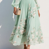 Midi-jurk met bloemenprint en V-hals voor elegante momenten