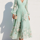 Midi-jurk met bloemenprint en V-hals voor elegante momenten