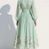 Midi-jurk met bloemenprint en V-hals voor elegante momenten