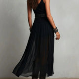 Beatriz | Tweedelige set met zwarte top en tule maxi-rok