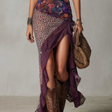 Julia | Maxi-jurk met bloemen- en luipaardprint