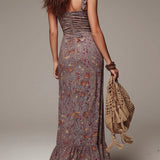 Diana | Geplooide maxi-jurk met bloemenprint