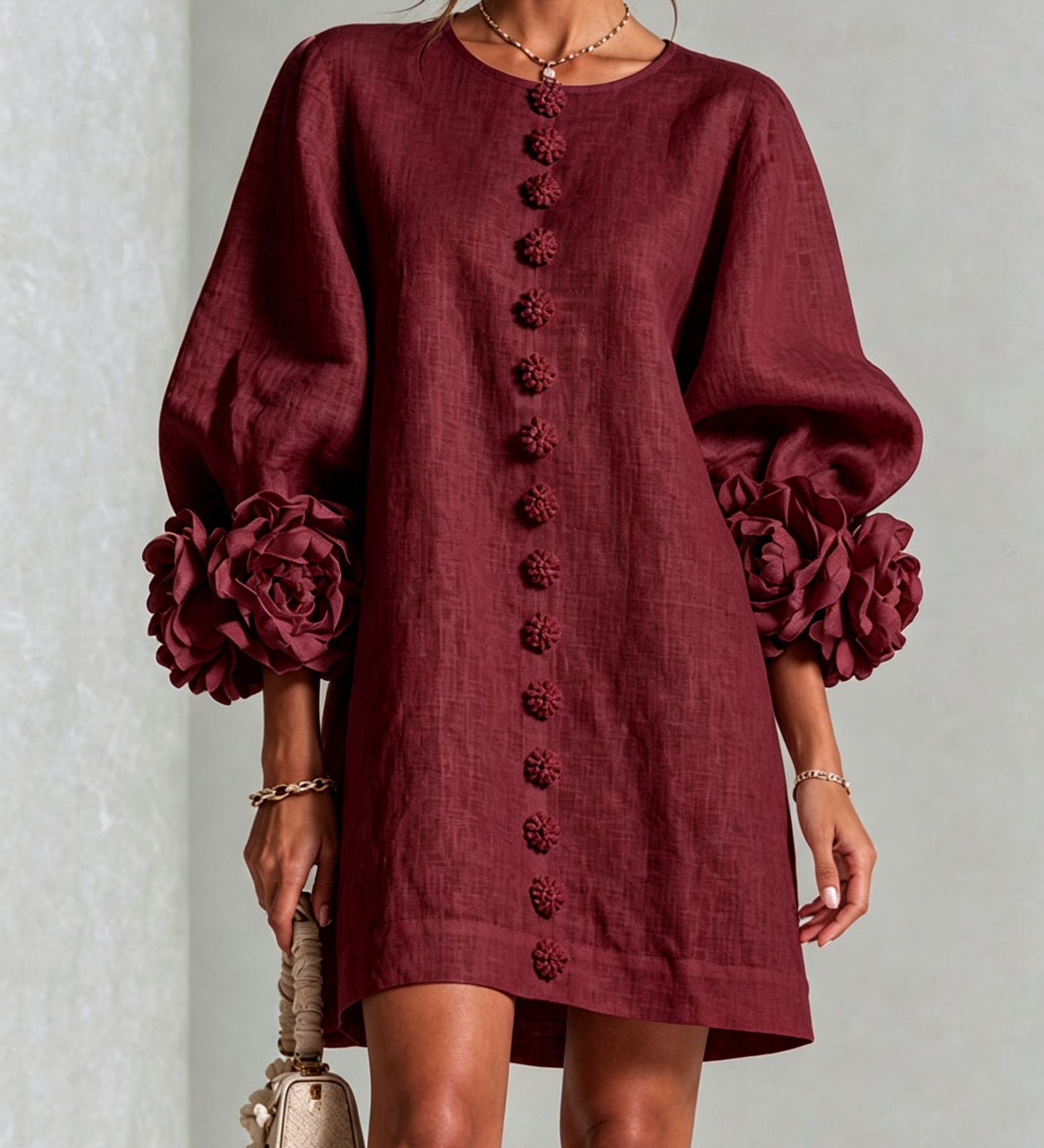 Amara | Elegante Mini-Jurk met Bloemendetails