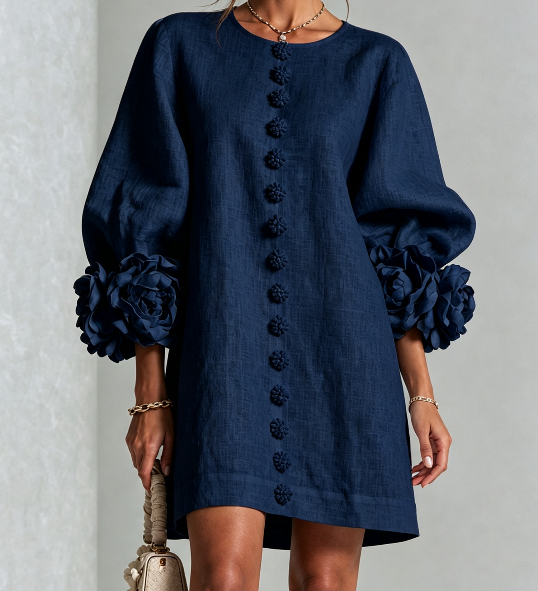 Amara | Elegante Mini-Jurk met Bloemendetails