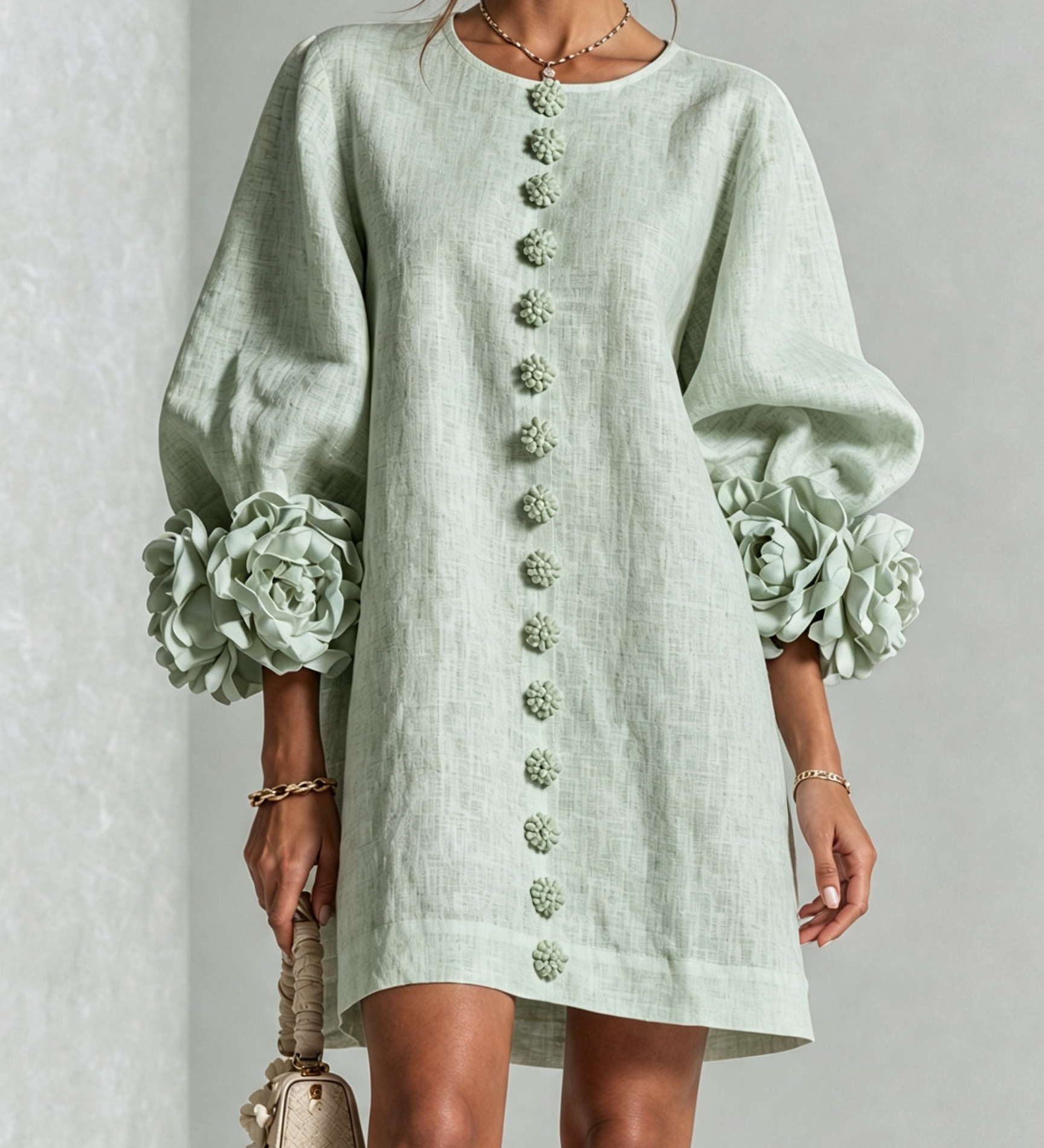 Amara | Elegante Mini-Jurk met Bloemendetails