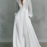 Alma | Tijdloze maxi-jurk met elegante kraag