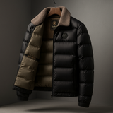 Gewatteerde donsjack met fleece kraag en superieure warmte