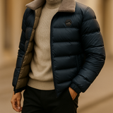 Gewatteerde donsjack met fleece kraag en superieure warmte
