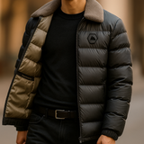 Gewatteerde donsjack met fleece kraag en superieure warmte