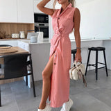 Lois | Mouwloze denim maxi jurk