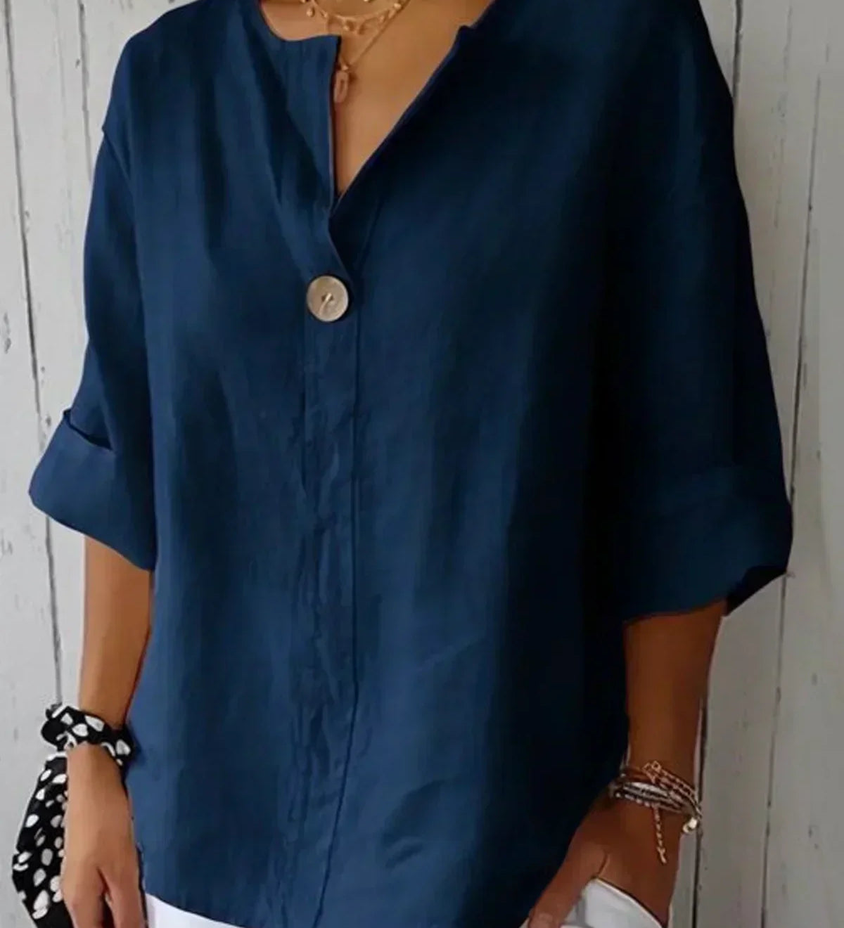 Blouse met V-hals en knopen voor dagelijks gebruik