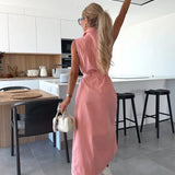 Lois | Mouwloze denim maxi jurk