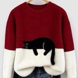 Hoodie met kattenprint en zachte katoenmix voor casual comfort
