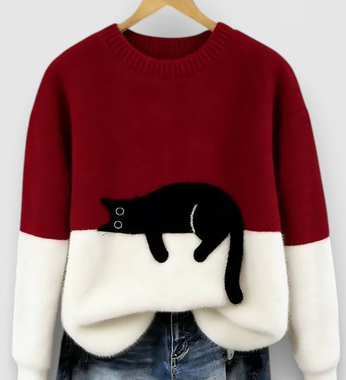 Hoodie met kattenprint en zachte katoenmix voor casual comfort