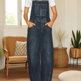 Denim tuinbroek met zakken en relaxte pasvorm